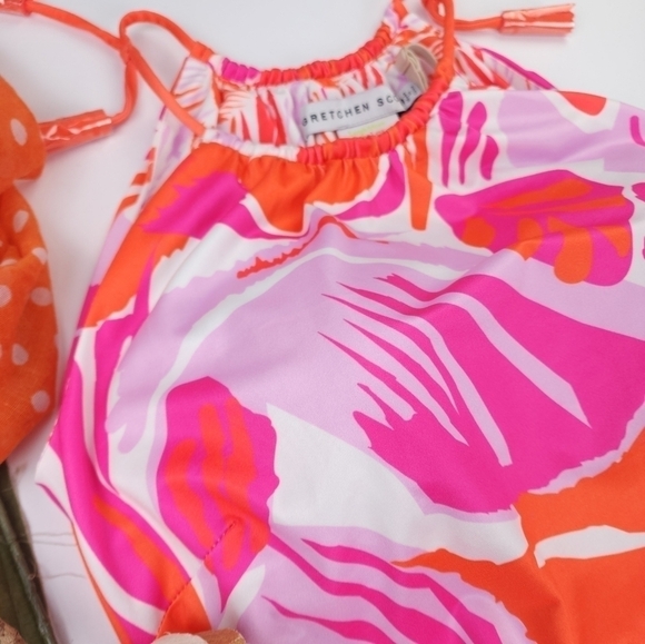 Gretchen Scott Designs Vibrant Pink and Orange Dress Sz S - Picture 5 of 11